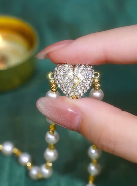 高级感心心相印项链女