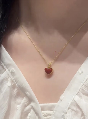 双面爱心轻奢锁骨链女款百搭项链