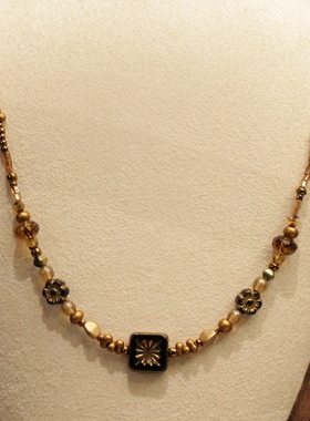 ANZHI原创手作项链复古黑金色系锁骨链小众项链颈链女