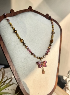 【粉蝶】ANZHI原创复古新中式蝴蝶项链女小众新中式高级锁骨链