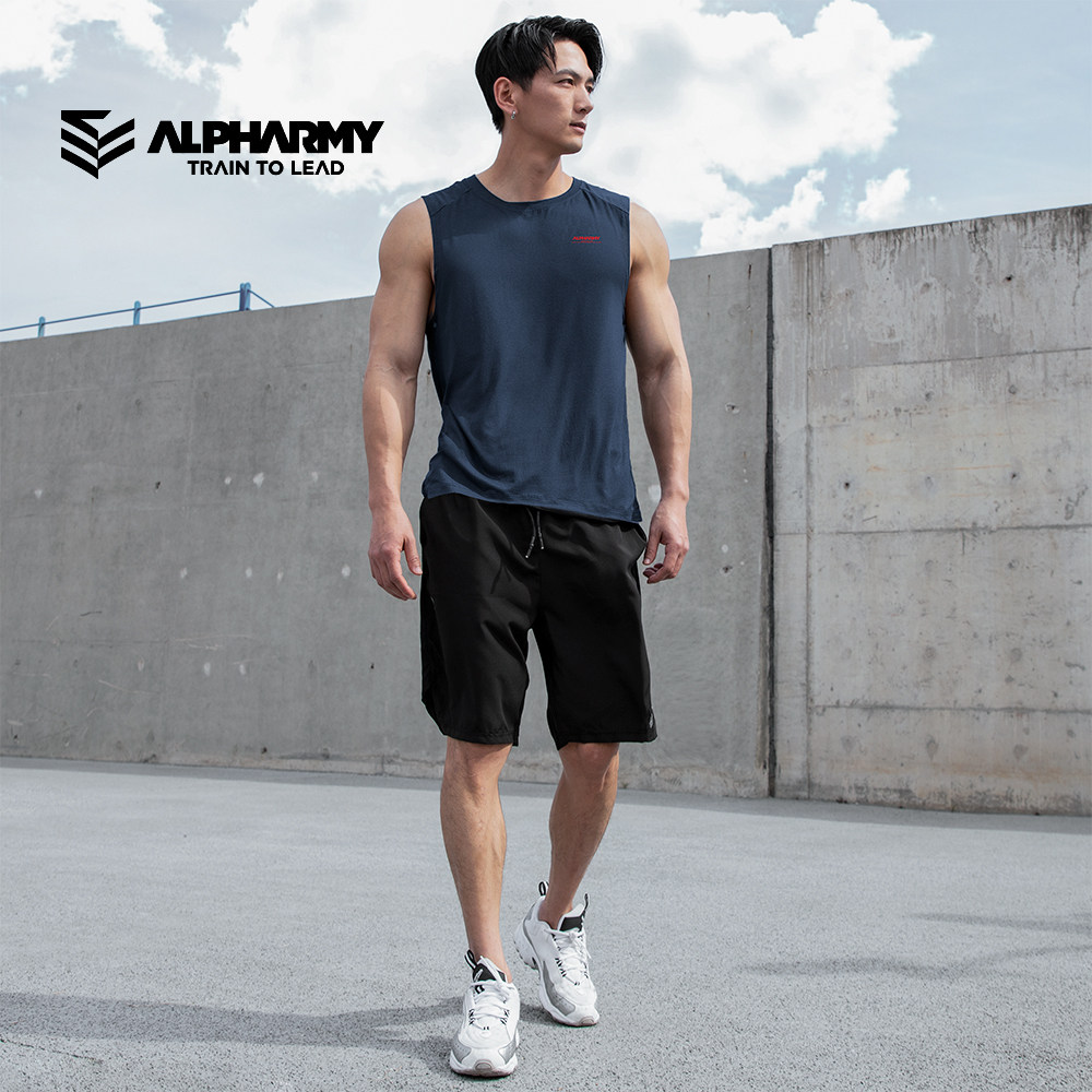 Alpharmy健身背心男宽松速干坎肩羽毛球运动无袖T恤透气弹力训练,淘宝优惠券,粉丝福利购,淘宝优惠卷