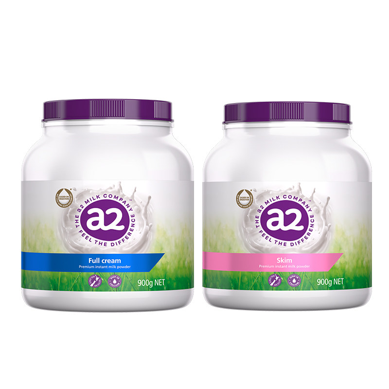 【自营】澳洲进口a2紫吨吨高钙全脂/脱脂全家营养牛奶粉青少年