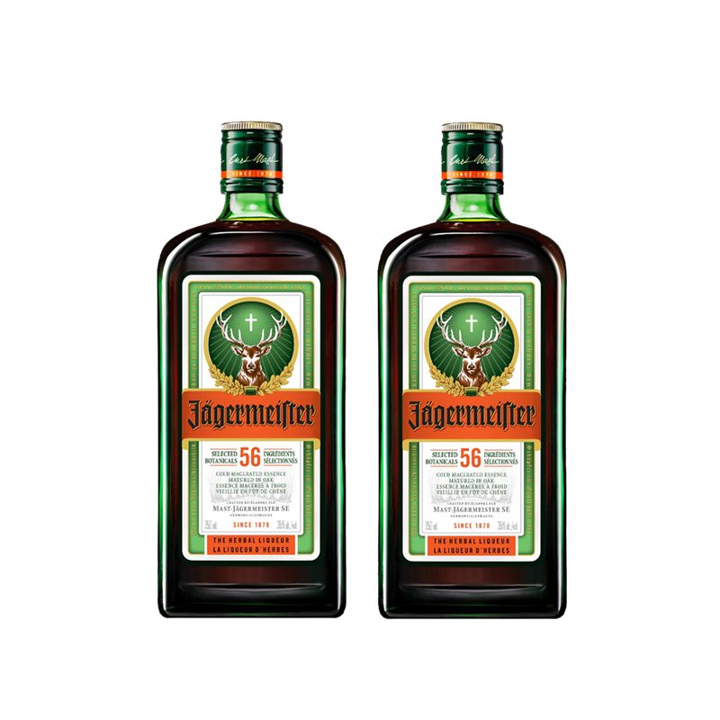 【自营】德国JAGERMEISTER野格700ml*2力娇酒配红牛果汁调酒洋酒-图0