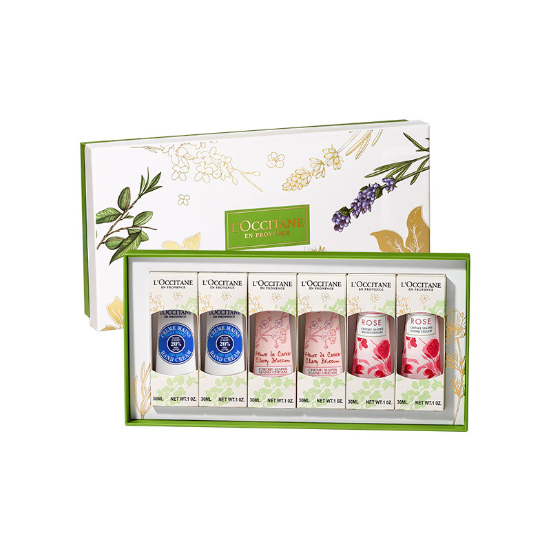 【自营】【官方直供】欧舒丹乳木果樱花玫瑰30ml*6护手霜烫金礼盒