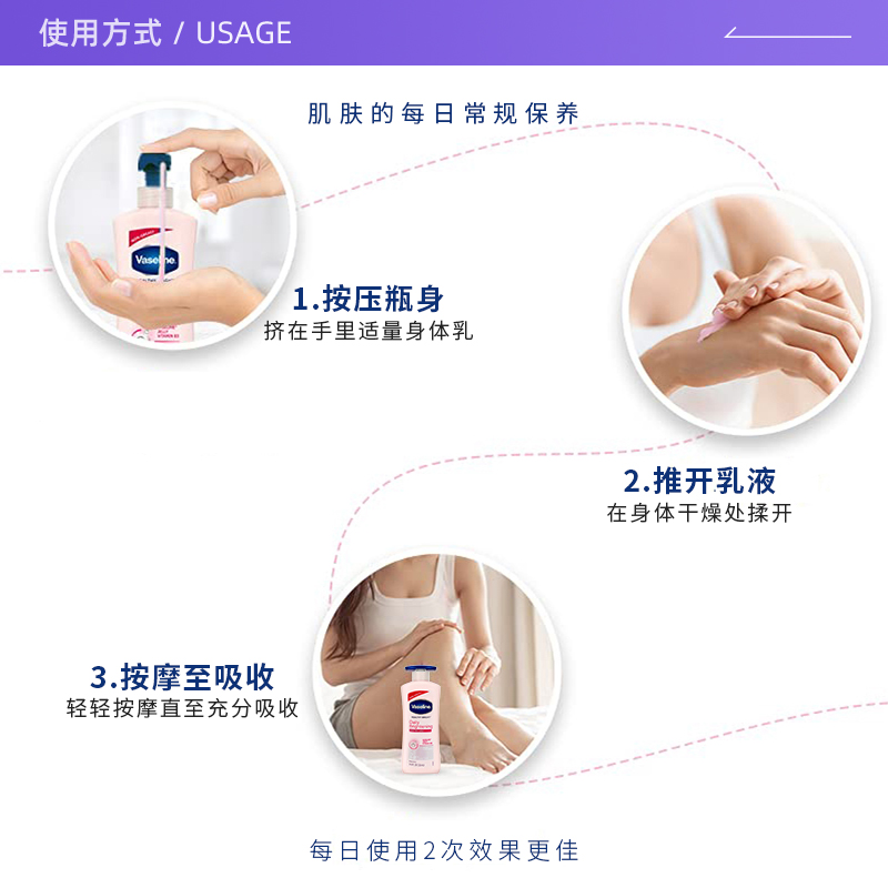 【自营】凡士林烟酰胺身体乳725ml*2补水保湿滋润提亮留香润肤乳