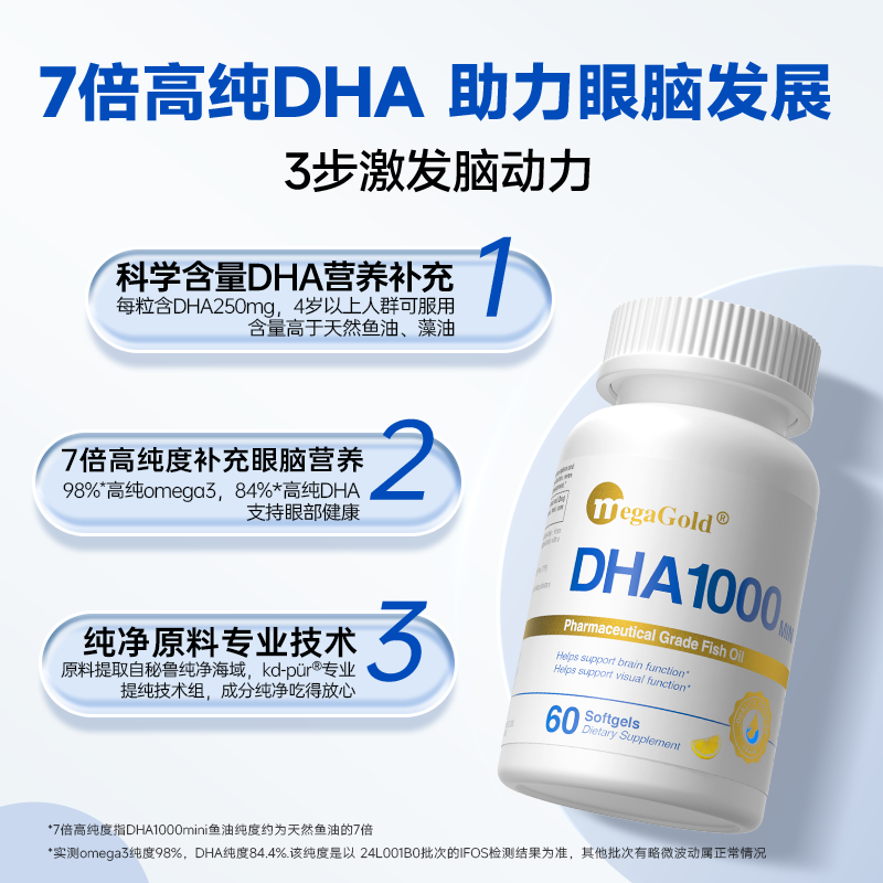 MegaGold high-purity DHA fish oil has no fishy smell