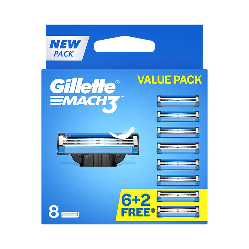 【自营】Gillette/吉列MACH3 锋速3剃须刀头 3层刀片8刀片装