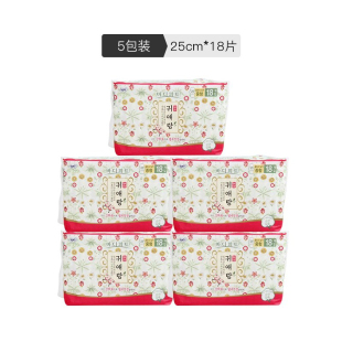 【自营】韩国进口贵艾朗贵爱娘中草药卫生巾日用25cm*18片*5包装