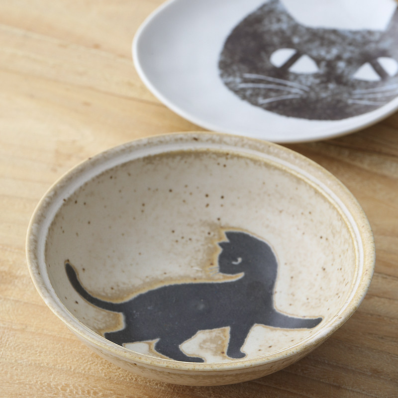 【自营】美浓烧日本进口陶瓷甜品蘸酱小钵猫咪盘子点心碟小菜盘,淘宝优惠券,粉丝福利购,淘宝优惠卷
