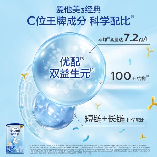 【自营】德国进口爱他美幼儿配方奶粉3段(12~36月龄)800g*6罐 - 图0