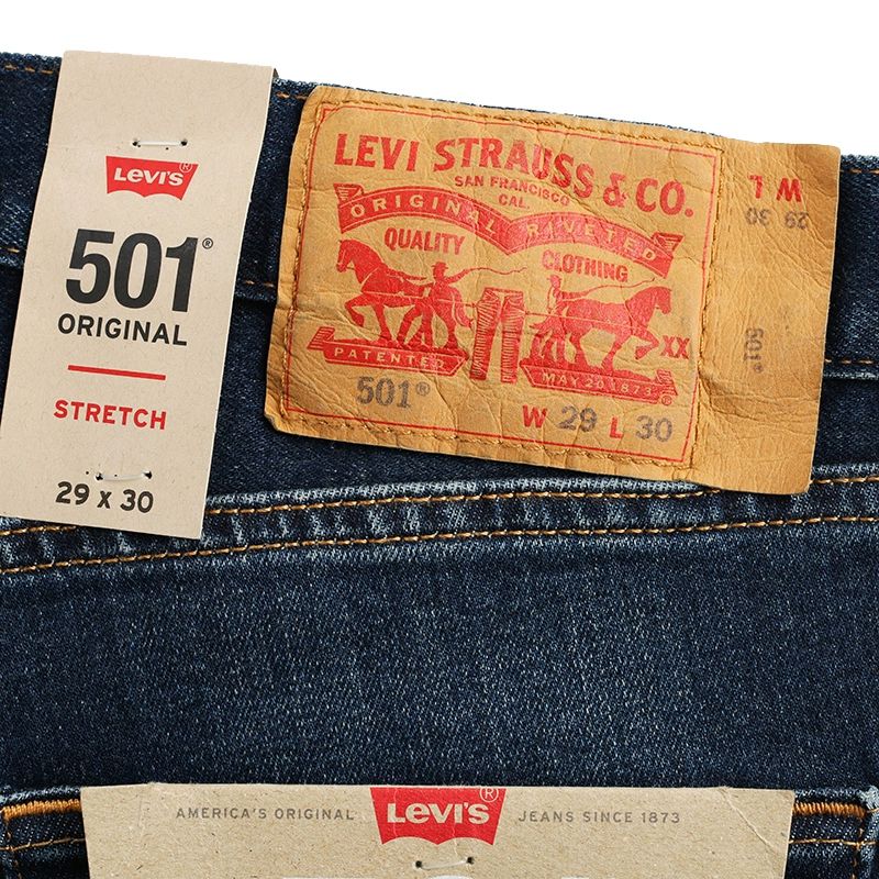 【自营】Levi’s/李维斯501牛仔裤男水洗磨白宽松直筒休闲长裤潮