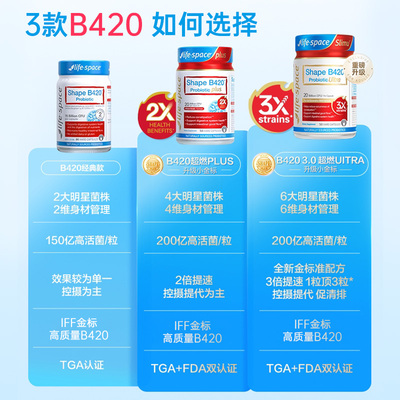 【自营】澳洲进口LifeSpace益倍适塑身益生菌超燃B420Ultra50粒