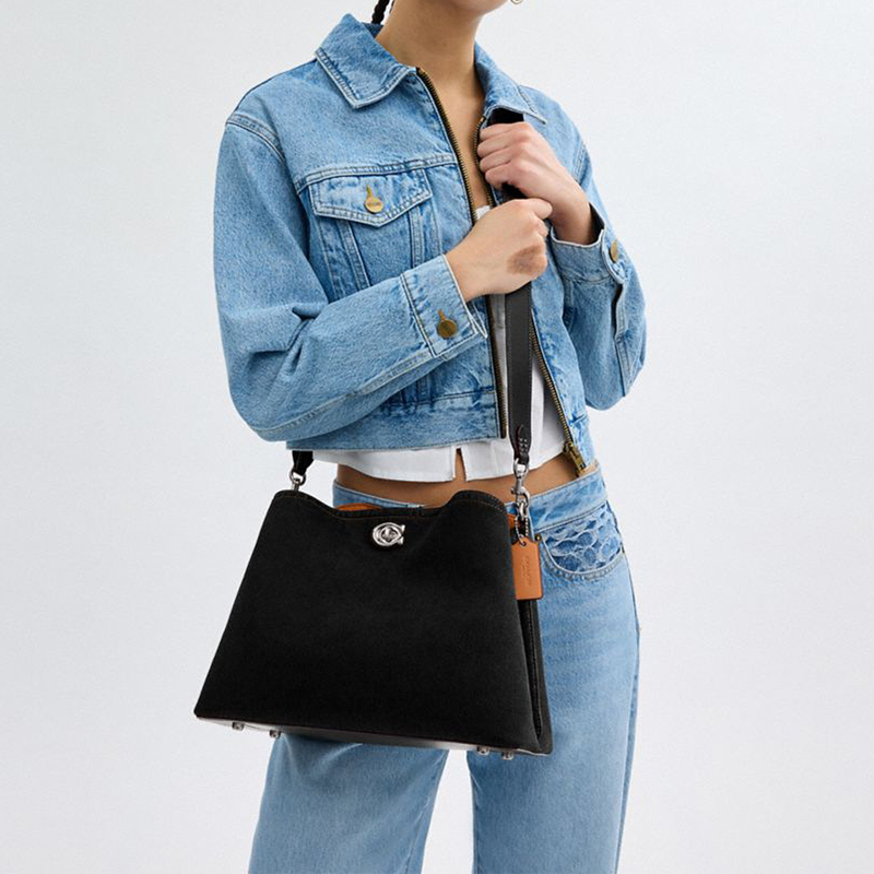 【自营】COACH蔻驰女士TOWN水桶包小号大号新款女包专柜棕色搭扣