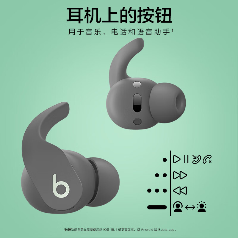 【自营】Beats Fit Pro 真无线主动降噪运动蓝牙耳机耳翼耳麦 - 图0