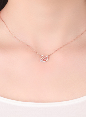 【自营】Swarovski施华洛世奇新款镀玫瑰金天鹅项链锁骨链女礼物