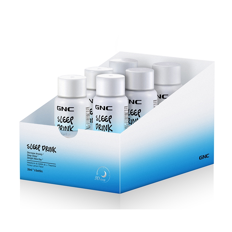 天猫国际进口超市陈伟霆同款GNC小魔瓶3D睡眠饮30ml6瓶褪黑素舒缓焦虑茶氨酸0