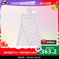 (Self-employed) Japanese Accarpenters City newborn baby Lieven cap bathrobe baby pure cotton big striped bath towels