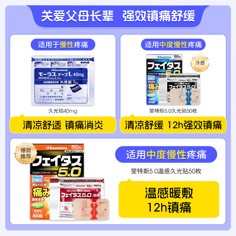 【自营】久光制药膏药贴颈椎腰疼舒缓镇痛止痛关节炎药膏贴7片*8