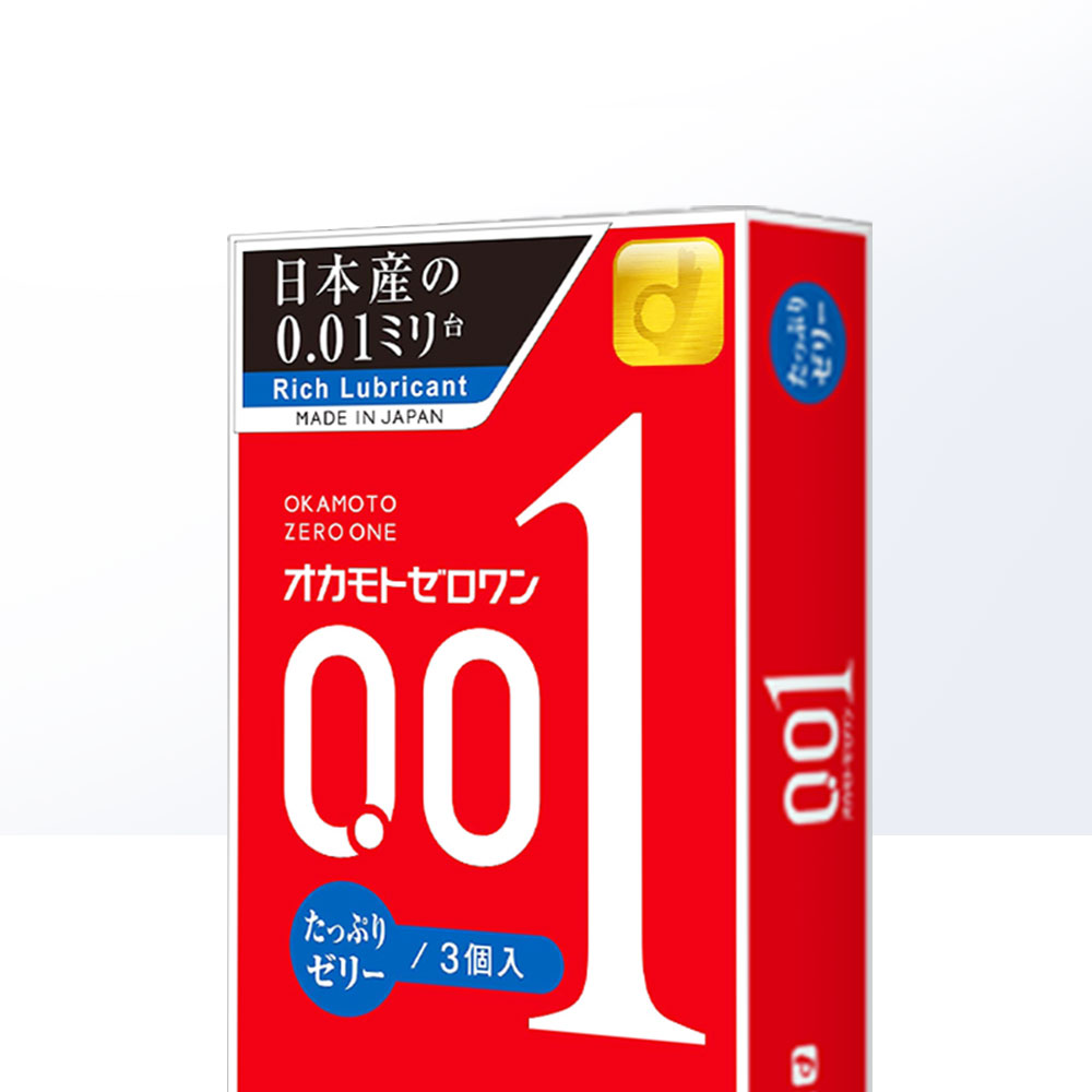 okamoto冈本001避孕套200%润滑超薄0.01安全套3只装*2盒男用用品-图1