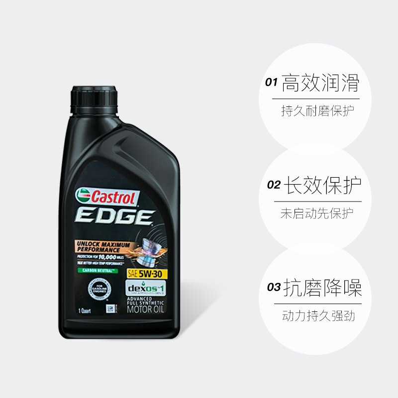 【自营】Castrol嘉实多极护钛5W-30 1QT装进口全合成机油汽车正品-图0