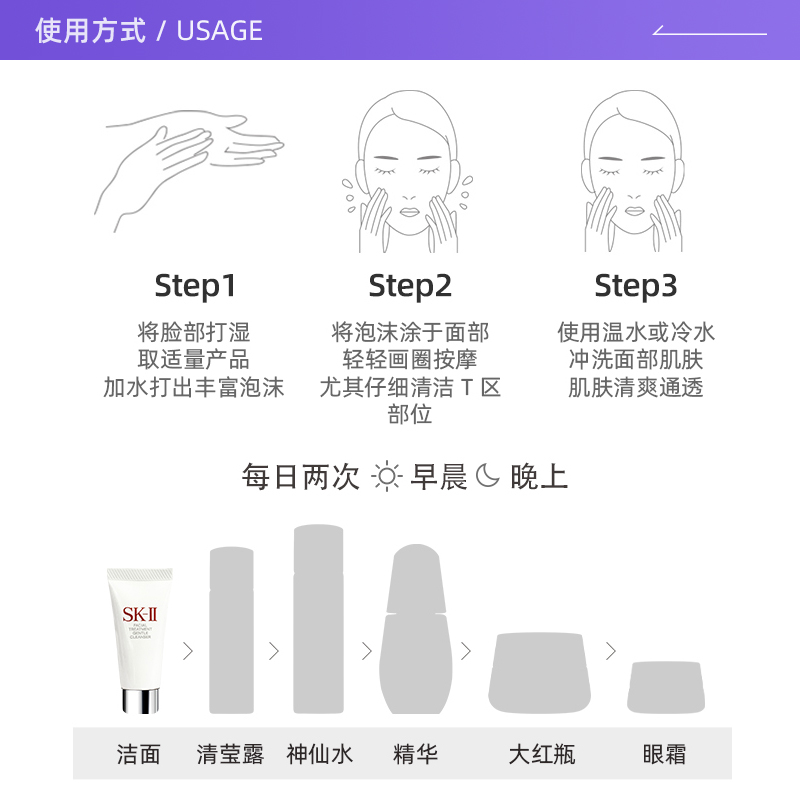 【自营】SK-II舒透洁面霜60g(20g*3支)洗面奶温和sk2清洁深层保湿
