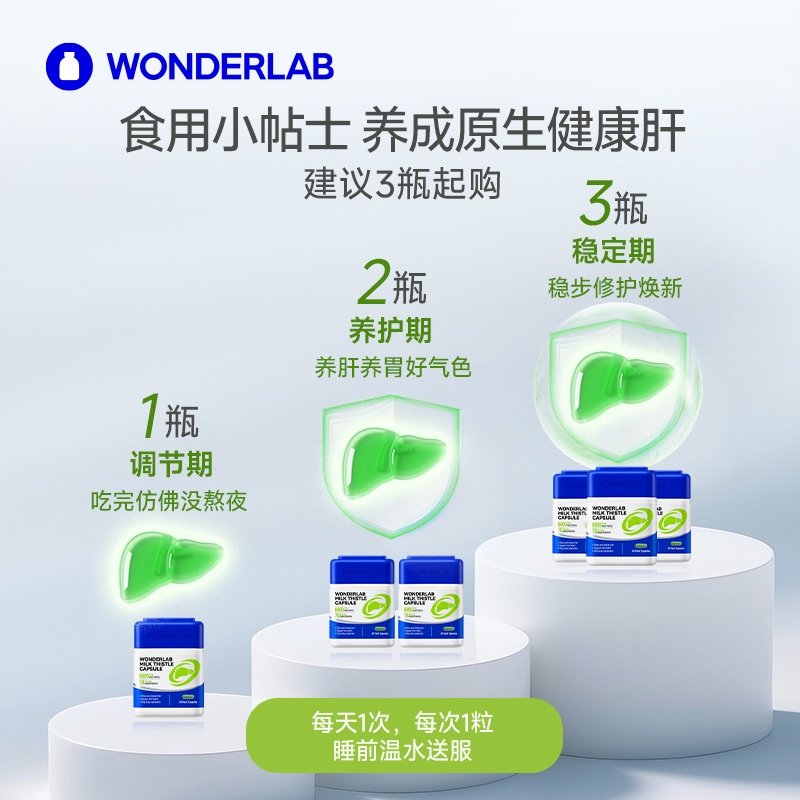 【自营】Wonderlab奶蓟草胶囊水飞蓟类护养肝60粒 熬夜加班解酒