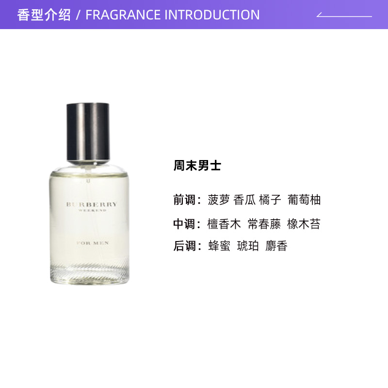 【自营】BURBERRY博柏利周末男士 淡香水 EDT 花果香调持久 - 图1