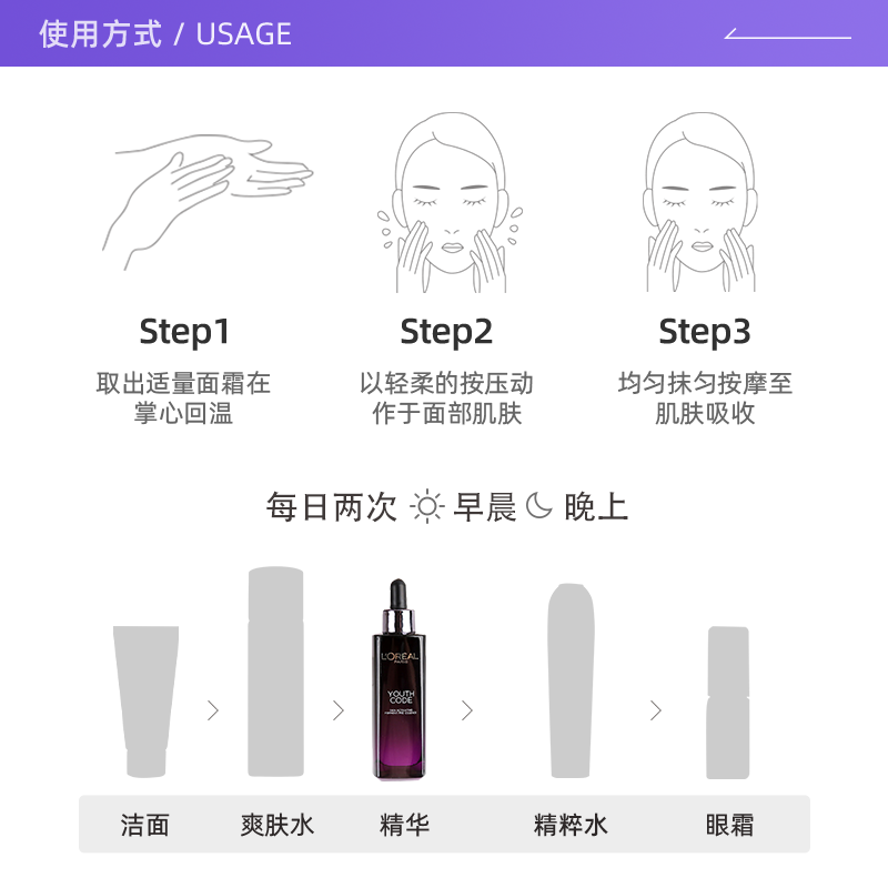 【自营】欧莱雅小黑瓶精华液肌底液50ML 第三/四代正品面部水提亮