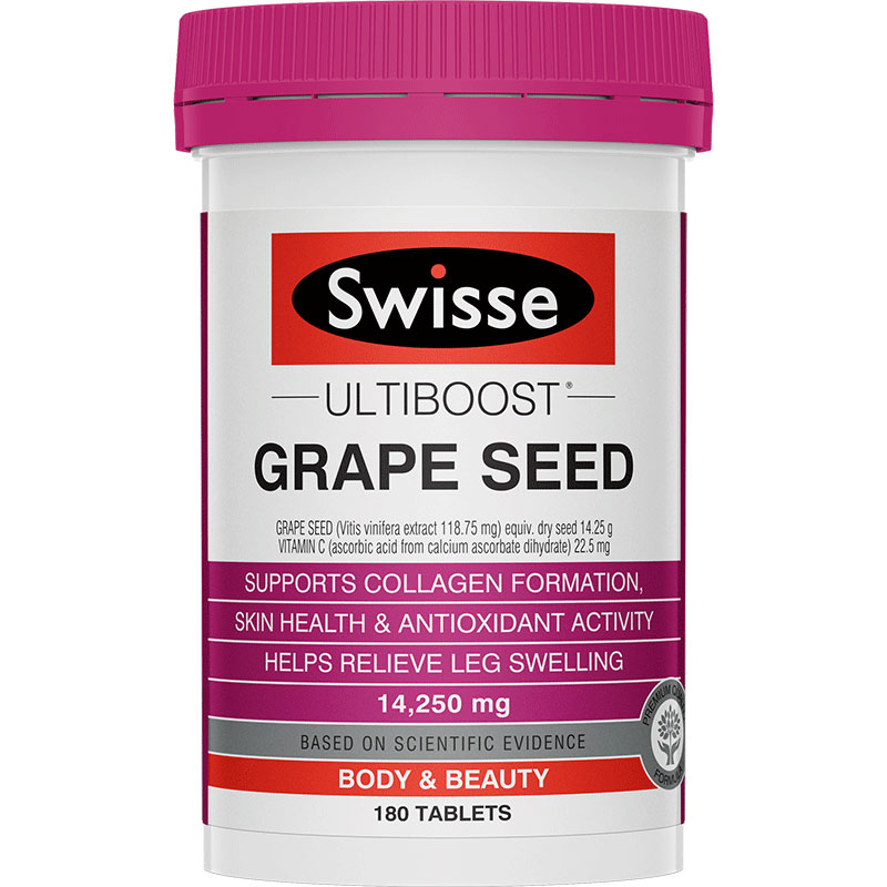 天猫国际进口超市澳洲Swisse 斯维诗葡萄籽片高浓度原花青素维生素保健品180片/瓶0