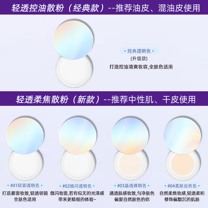【自营】AKF/散粉定妆粉饼控油持久蜜粉饼防水油皮不脱妆新款正品_彩妆_香水_美妆工具