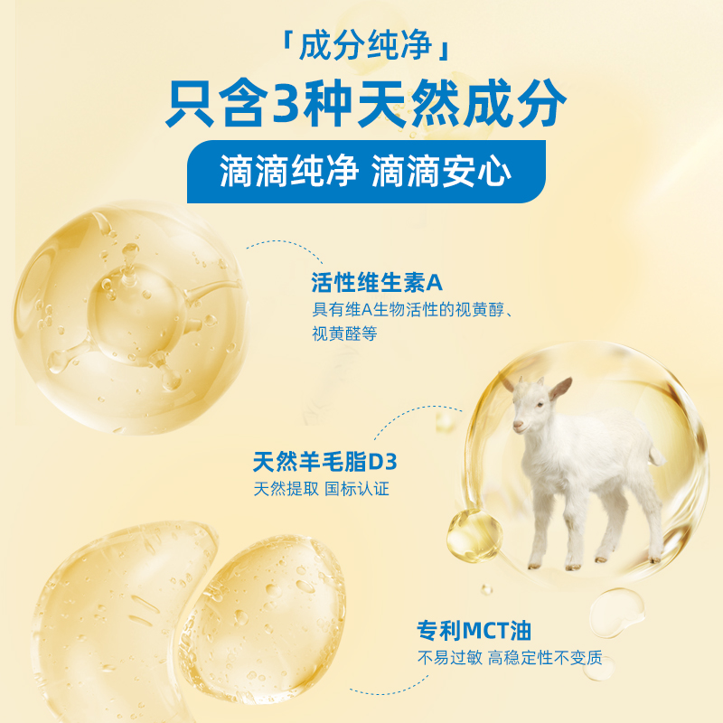 【自营】Ddrops新生儿宝宝d3维生素AD进口滴剂婴儿补钙VD小滴瓶*5 - 图3