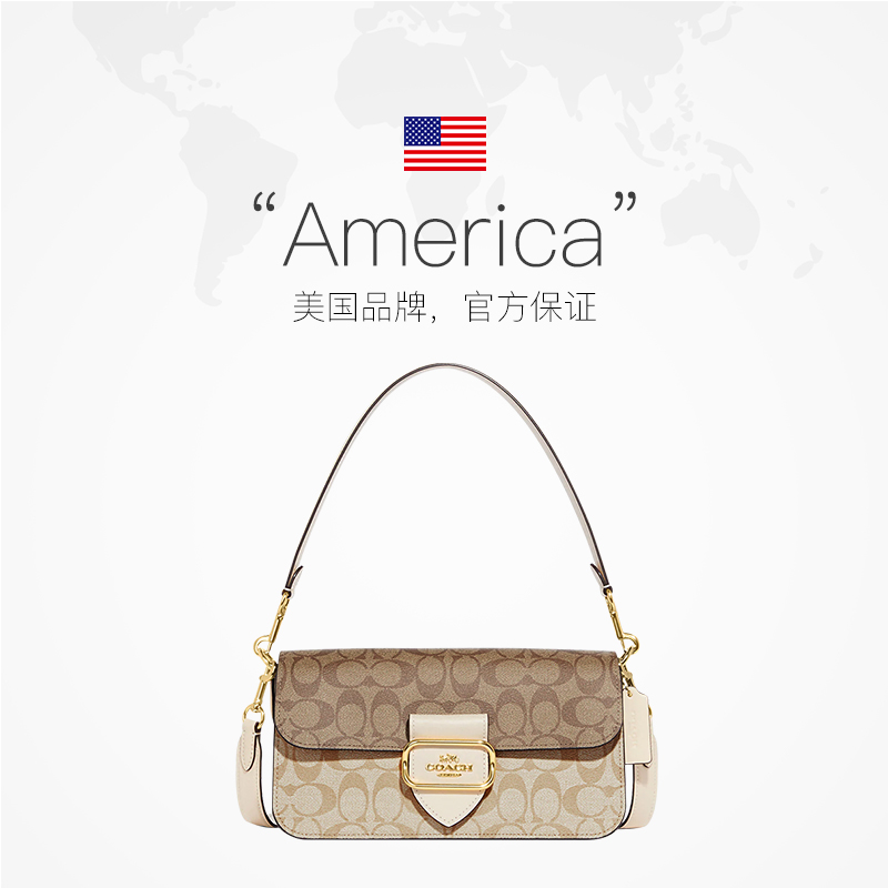 【自营】COACH/蔻驰女包法棍包腋下包老花百搭单肩斜挎包送女友 - 图1