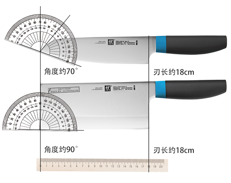 【自营】NowS系列中片刀蔬菜刀厨房用菜刀切菜切肉不锈钢刀具套装-图2