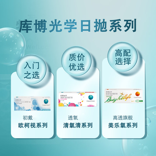 【自营】4盒装库博光学清氧清日抛盒30片装硅水凝胶隐形近视眼镜 - 图3