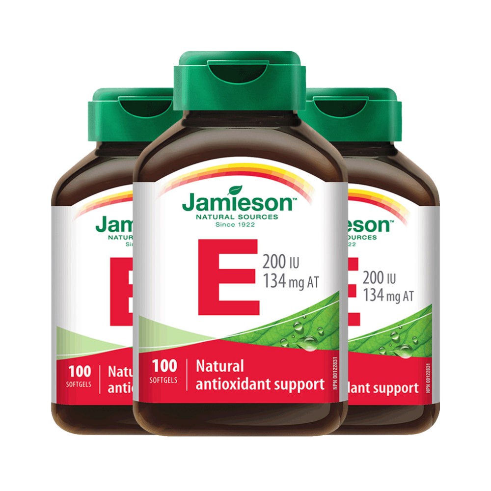 【自营】3瓶*Jamieson健美生维生素E软胶囊100粒 200IU加拿大进口