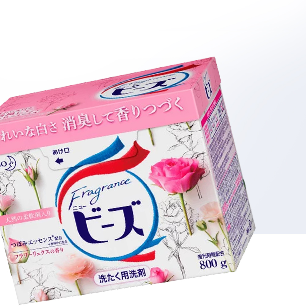天猫国际进口超市KAO花王玫瑰花香柔软洗衣粉清洁去味新版浓缩型含柔顺剂 800g*31