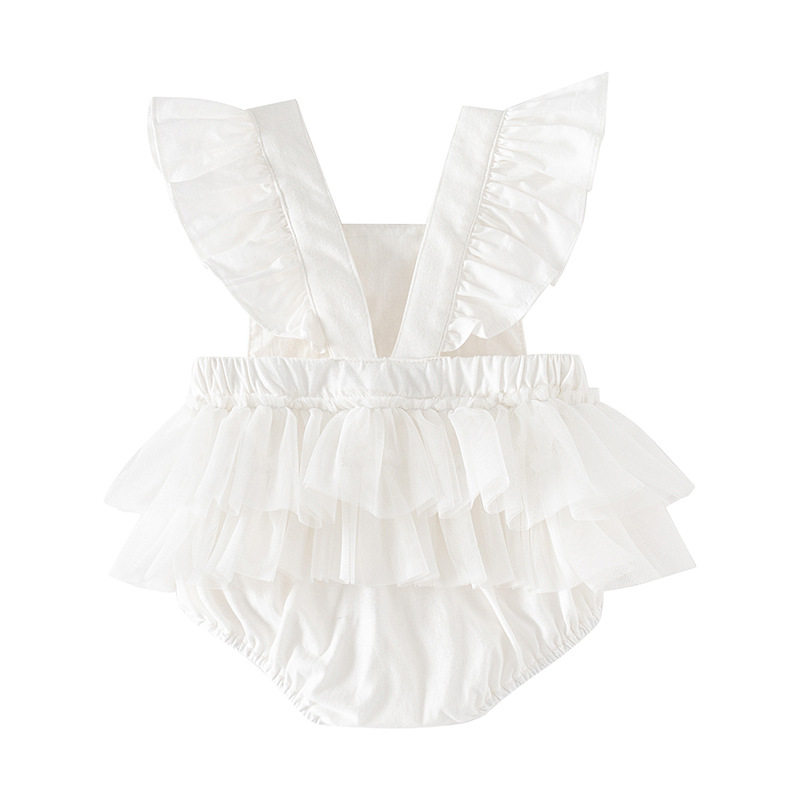 100 days baby dress summer pure cotton backless jumpsuit