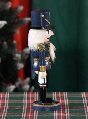 欧式新款25CM木偶人胡桃兵木头胡桃夹子外贸现货圣诞节小摆件礼物