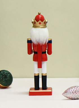 欧式新款25CM木偶人胡桃兵木头胡桃夹子外贸现货圣诞节小摆件礼物