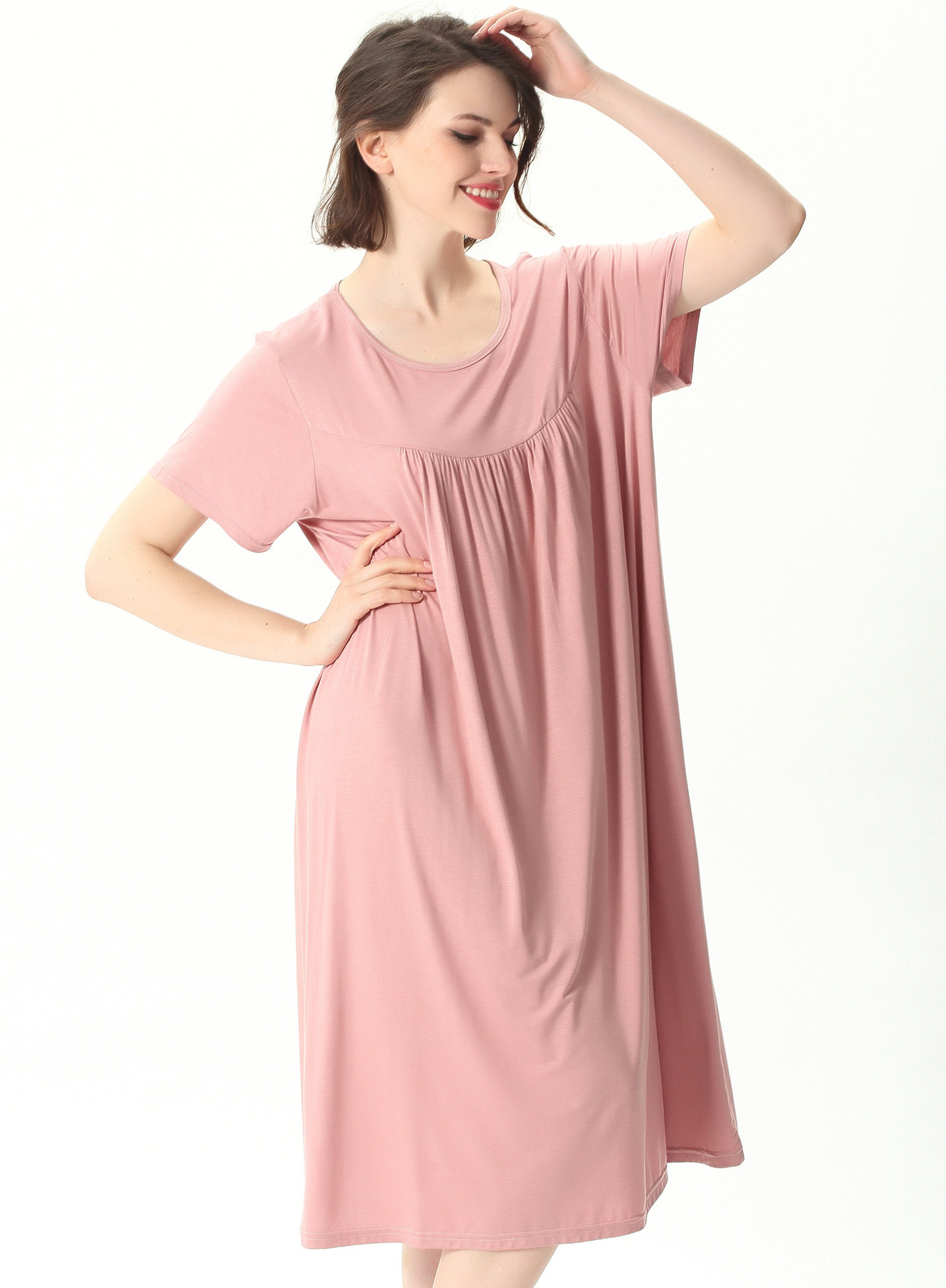 夏女短袖连衣裙宽松特大码加肥200斤240300莫代尔长款孕妇家居裙,淘宝优惠券,粉丝福利购,淘宝优惠卷