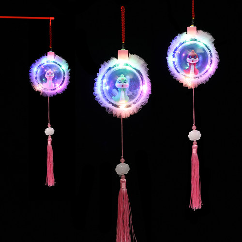 新款蛇年灯笼彩虹圈卡通蛇宝宝发光弹力彩虹圈夜市地摊玩具小礼品 - 图1