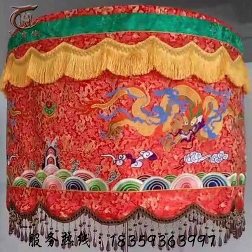 宝盖伞华盖佛顶五龙黄龙鼓伞黄罗伞1米莲花水陆用品幢幡 - 图2