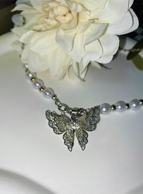 轻奢小众项链DIY毛衣链女银