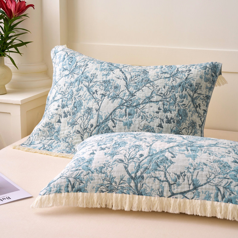 全棉亲肤柔软全棉纱布流苏枕巾一对装,淘宝优惠券,粉丝福利购,淘宝优惠卷