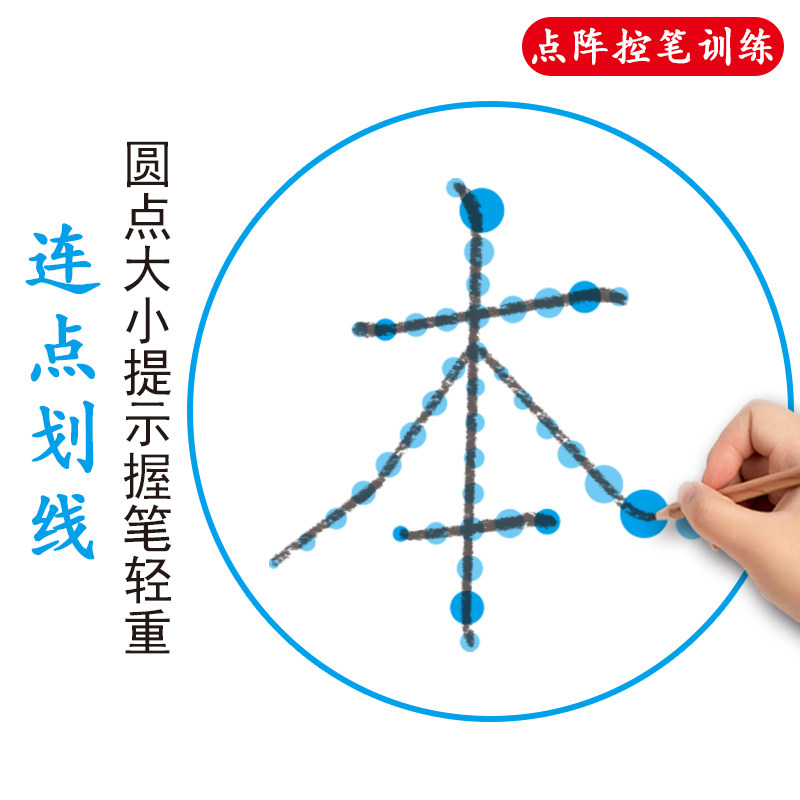 全套6册小学生楷书1000字点阵版描红本汉字描红写字本幼升小衔接幼儿园大班生字临摹铅笔练字帖练习册初学者儿童基础简单学前识字,淘宝优惠券,粉丝福利购,淘宝优惠卷