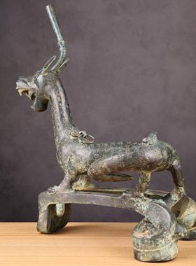 【龙形灯】古青铜器摆件纯铜汉代铜灯具古代油灯工艺礼品