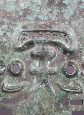 铜祥德古青铜器商代亚丑钺青铜钺人面钺铜钺做旧山东省博物馆藏