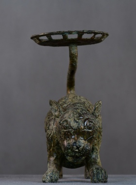 汉代虎灯青铜器摆件收藏博物馆定制铜祥德制造古青铜器