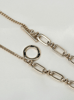 Favorite冷淡风潮酷豹子头祖母绿手链女y2k双层个性高街镀金手饰