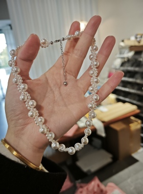 ISLA孤岛法式复古仿珍珠编织项链女高级感遮疤痕锁骨链2026新款